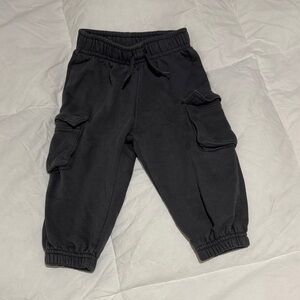 Kids Black Cargo Joggers